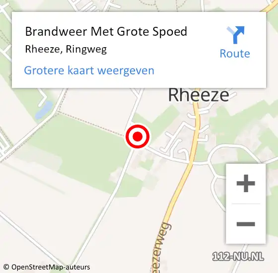 Locatie op kaart van de 112 melding: Brandweer Met Grote Spoed Naar Rheeze, Ringweg op 21 oktober 2016 11:02