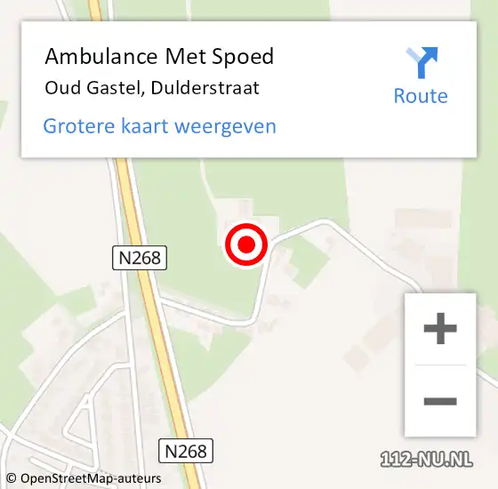 Locatie op kaart van de 112 melding: Ambulance Met Spoed Naar Oud Gastel, Dulderstraat op 21 oktober 2016 11:33