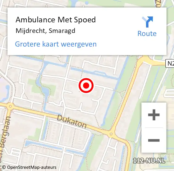 Locatie op kaart van de 112 melding: Ambulance Met Spoed Naar Mijdrecht, Smaragd op 21 oktober 2016 12:18