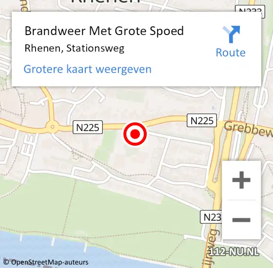 Locatie op kaart van de 112 melding: Brandweer Met Grote Spoed Naar Rhenen, Stationsweg op 21 oktober 2016 14:33