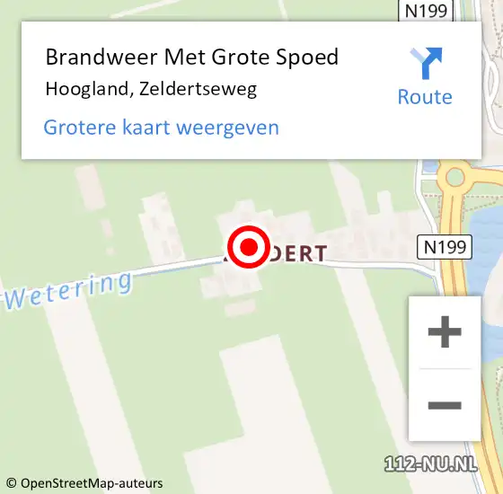 Locatie op kaart van de 112 melding: Brandweer Met Grote Spoed Naar Hoogland, Zeldertseweg op 21 oktober 2016 15:47