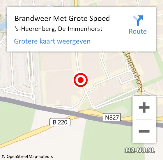 Locatie op kaart van de 112 melding: Brandweer Met Grote Spoed Naar 's-Heerenberg, De Immenhorst op 21 oktober 2016 17:57