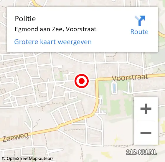 Locatie op kaart van de 112 melding: Politie Egmond aan Zee, Voorstraat op 21 oktober 2016 19:50