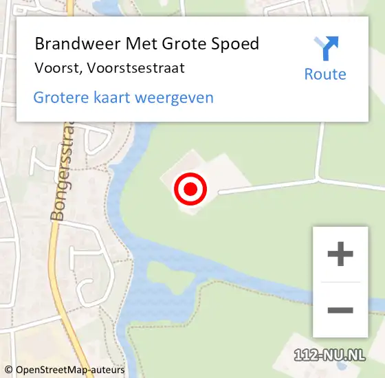 Locatie op kaart van de 112 melding: Brandweer Met Grote Spoed Naar Voorst, Voorstsestraat op 21 oktober 2016 20:01