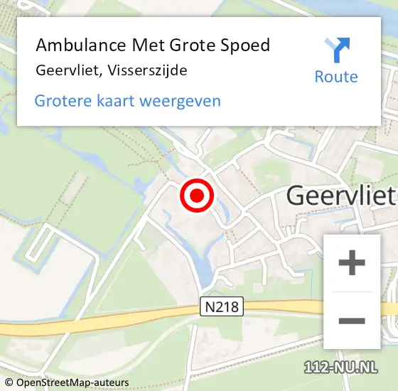 Locatie op kaart van de 112 melding: Ambulance Met Grote Spoed Naar Geervliet, Visserszijde op 21 oktober 2016 20:59