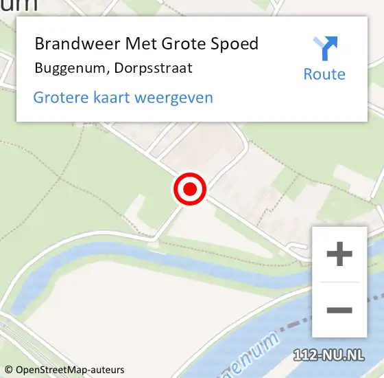 Locatie op kaart van de 112 melding: Brandweer Met Grote Spoed Naar Buggenum, Dorpsstraat op 21 oktober 2016 22:49