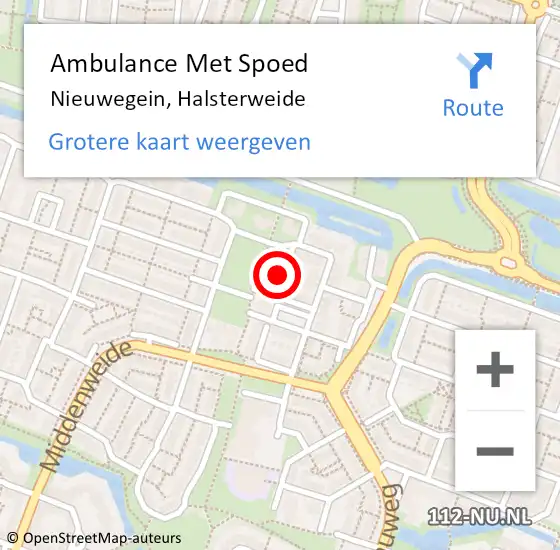 Locatie op kaart van de 112 melding: Ambulance Met Spoed Naar Nieuwegein, Halsterweide op 21 oktober 2016 22:54