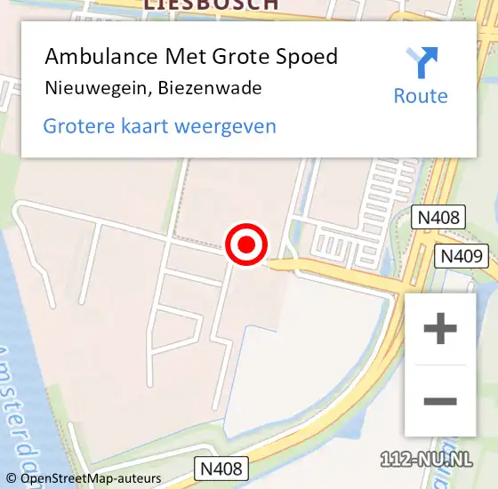 Locatie op kaart van de 112 melding: Ambulance Met Grote Spoed Naar Nieuwegein, Biezenwade op 21 oktober 2016 23:03