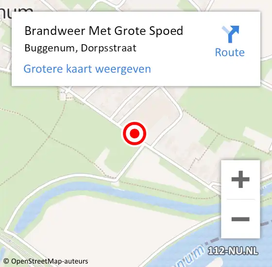 Locatie op kaart van de 112 melding: Brandweer Met Grote Spoed Naar Buggenum, Dorpsstraat op 21 oktober 2016 23:16