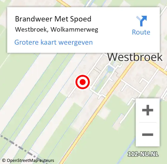 Locatie op kaart van de 112 melding: Brandweer Met Spoed Naar Westbroek, Wolkammerweg op 22 oktober 2016 01:12