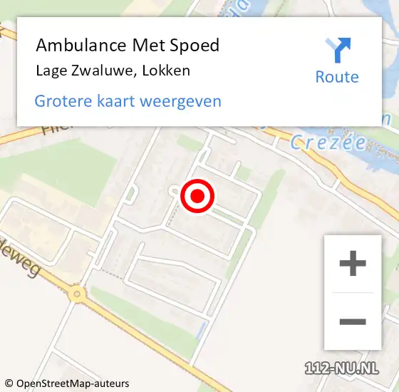 Locatie op kaart van de 112 melding: Ambulance Met Spoed Naar Lage Zwaluwe, Lokken op 22 oktober 2016 01:51