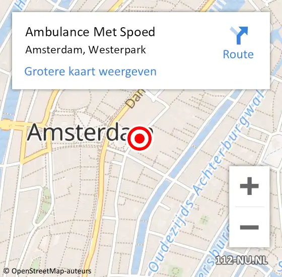 Locatie op kaart van de 112 melding: Ambulance Met Spoed Naar Amsterdam, Houtmankade op 22 oktober 2016 07:08
