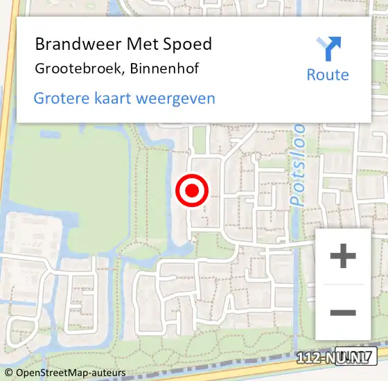 Locatie op kaart van de 112 melding: Brandweer Met Spoed Naar Grootebroek, Binnenhof op 22 oktober 2016 09:35