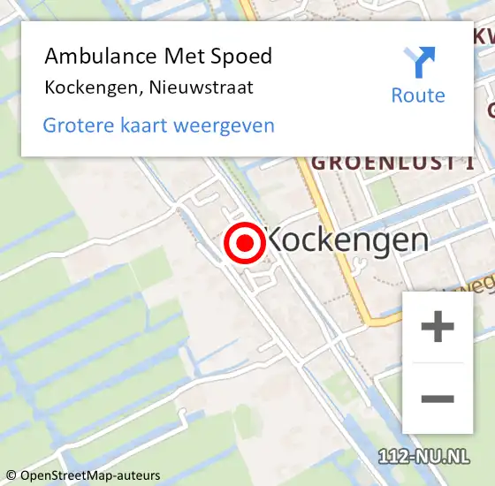 Locatie op kaart van de 112 melding: Ambulance Met Spoed Naar Kockengen, Nieuwstraat op 22 oktober 2016 09:46