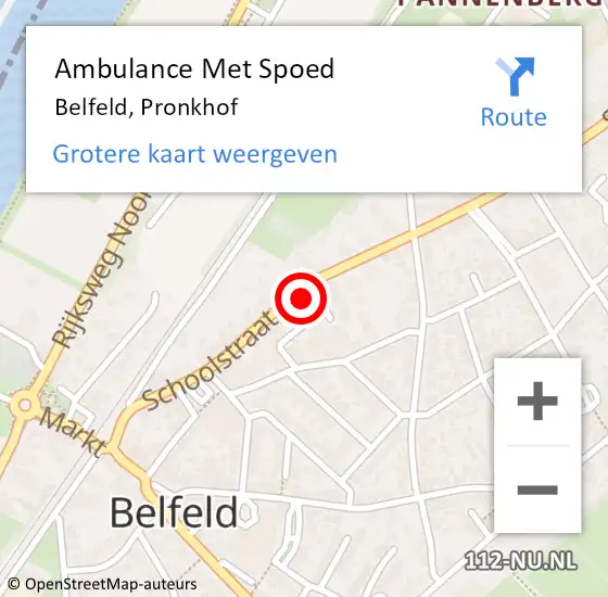 Locatie op kaart van de 112 melding: Ambulance Met Spoed Naar Belfeld, Pronkhof op 22 oktober 2016 10:55