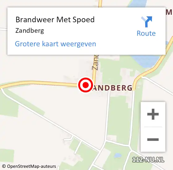 Locatie op kaart van de 112 melding: Brandweer Met Spoed Naar Zandberg op 22 oktober 2016 11:10