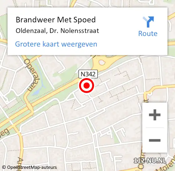 Locatie op kaart van de 112 melding: Brandweer Met Spoed Naar Oldenzaal, Dr. Nolensstraat op 31 december 2013 10:17