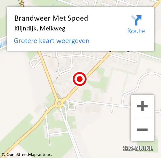 Locatie op kaart van de 112 melding: Brandweer Met Spoed Naar Klijndijk, Melkweg op 22 oktober 2016 14:09
