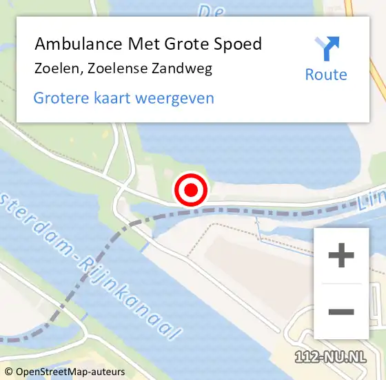 Locatie op kaart van de 112 melding: Ambulance Met Grote Spoed Naar Zoelen, Zoelense Zandweg op 22 oktober 2016 14:55