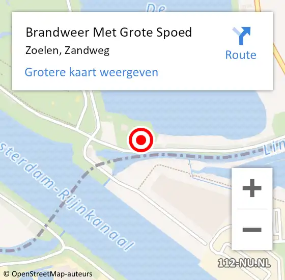 Locatie op kaart van de 112 melding: Brandweer Met Grote Spoed Naar Zoelen, Zandweg op 22 oktober 2016 14:57