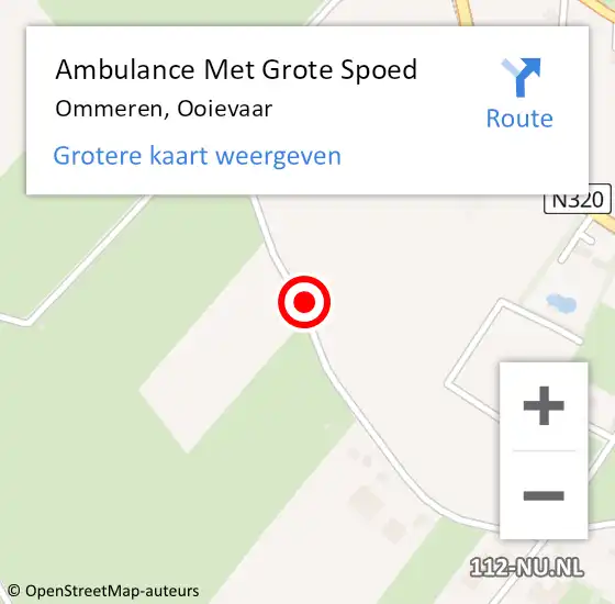 Locatie op kaart van de 112 melding: Ambulance Met Grote Spoed Naar Ommeren, Ooievaar op 22 oktober 2016 15:15