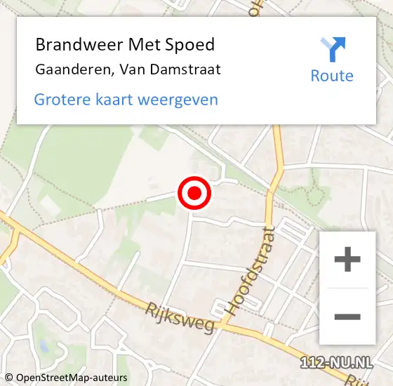 Locatie op kaart van de 112 melding: Brandweer Met Spoed Naar Gaanderen, Van Damstraat op 31 december 2013 10:40