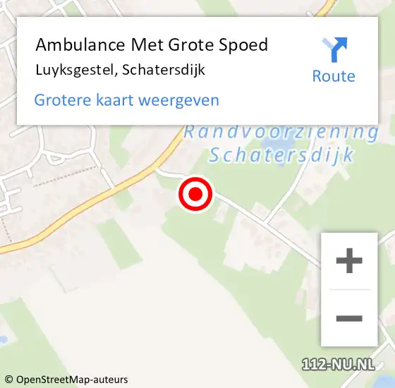 Locatie op kaart van de 112 melding: Ambulance Met Grote Spoed Naar Luyksgestel, Schatersdijk op 22 oktober 2016 19:37