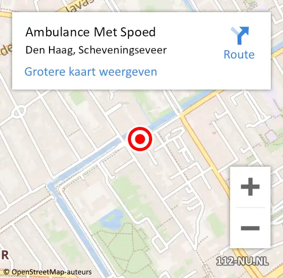 Locatie op kaart van de 112 melding: Ambulance Met Spoed Naar Den Haag, Scheveningseveer op 22 oktober 2016 20:19