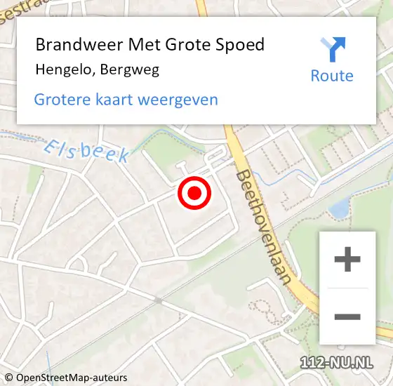 Locatie op kaart van de 112 melding: Brandweer Met Grote Spoed Naar Hengelo, Bergweg op 31 december 2013 10:50