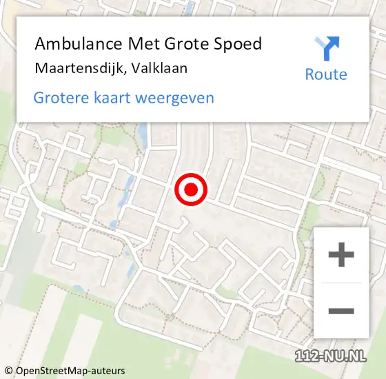 Locatie op kaart van de 112 melding: Ambulance Met Grote Spoed Naar Maartensdijk, Valklaan op 22 oktober 2016 22:23