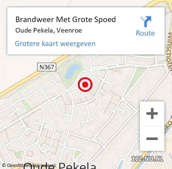 Locatie op kaart van de 112 melding: Brandweer Met Grote Spoed Naar Oude Pekela, Veenroe op 22 oktober 2016 23:55