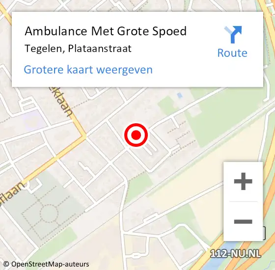 Locatie op kaart van de 112 melding: Ambulance Met Grote Spoed Naar Tegelen, Plataanstraat op 31 december 2013 10:57