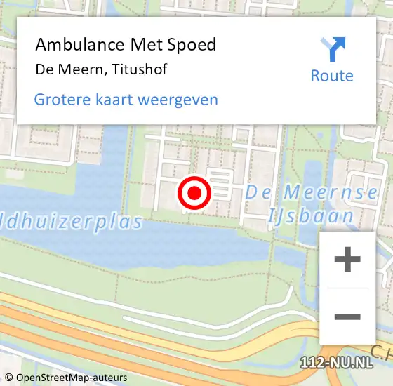 Locatie op kaart van de 112 melding: Ambulance Met Spoed Naar De Meern, Titushof op 23 oktober 2016 01:16