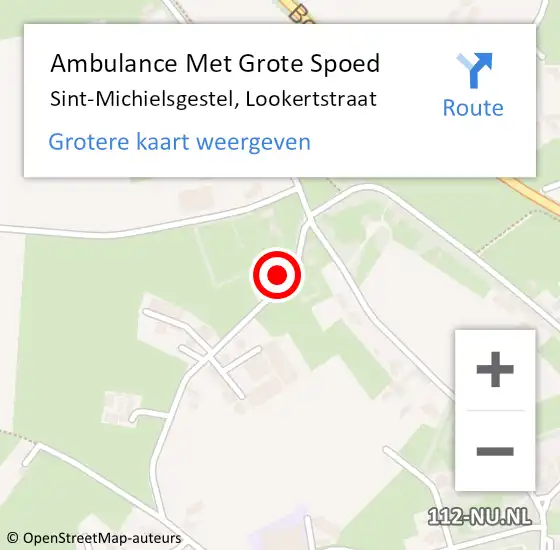 Locatie op kaart van de 112 melding: Ambulance Met Grote Spoed Naar Sint-Michielsgestel, Lookertstraat op 23 oktober 2016 01:26