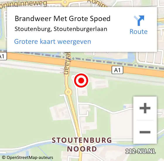 Locatie op kaart van de 112 melding: Brandweer Met Grote Spoed Naar Stoutenburg, Stoutenburgerlaan op 23 oktober 2016 02:17