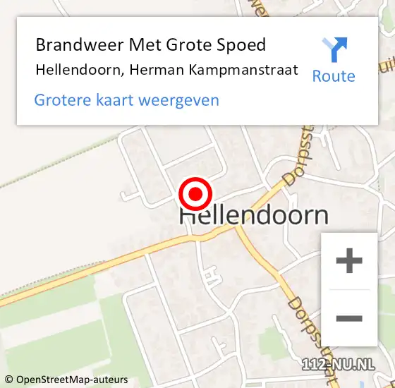 Locatie op kaart van de 112 melding: Brandweer Met Grote Spoed Naar Hellendoorn, Herman Kampmanstraat op 31 december 2013 10:59