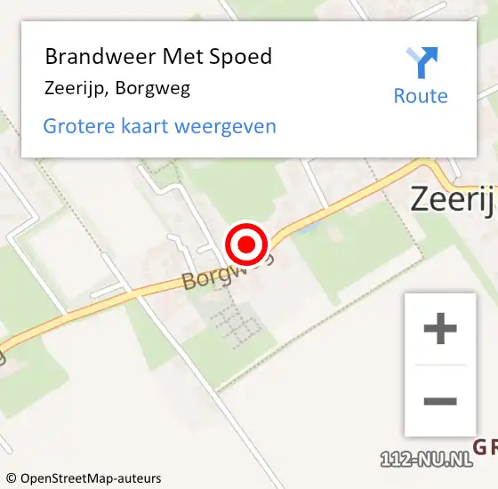 Locatie op kaart van de 112 melding: Brandweer Met Spoed Naar Zeerijp, Borgweg op 31 december 2013 11:03