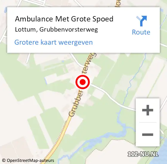 Locatie op kaart van de 112 melding: Ambulance Met Grote Spoed Naar Lottum, Grubbenvorsterweg op 23 oktober 2016 07:00