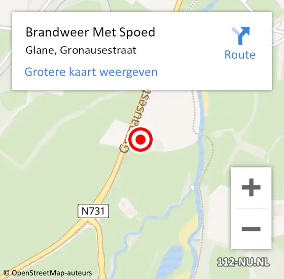 Locatie op kaart van de 112 melding: Brandweer Met Spoed Naar Glane, Gronausestraat op 23 oktober 2016 08:30