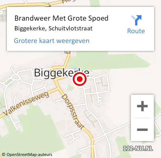 Locatie op kaart van de 112 melding: Brandweer Met Grote Spoed Naar Biggekerke, Schuitvlotstraat op 31 december 2013 11:14