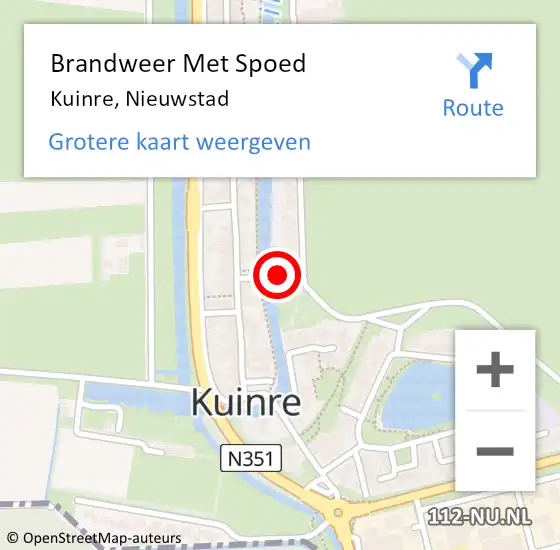 Locatie op kaart van de 112 melding: Brandweer Met Spoed Naar Kuinre, Nieuwstad op 31 december 2013 11:16