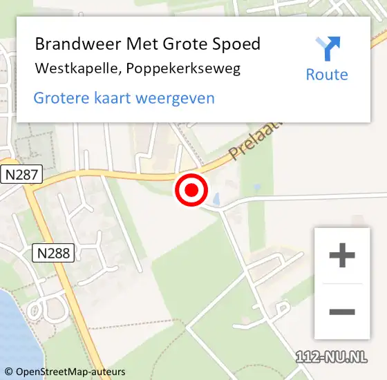 Locatie op kaart van de 112 melding: Brandweer Met Grote Spoed Naar Westkapelle, Poppekerkseweg op 31 december 2013 11:22