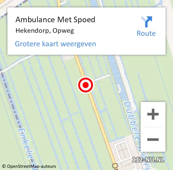 Locatie op kaart van de 112 melding: Ambulance Met Spoed Naar Hekendorp, Opweg op 23 oktober 2016 11:55