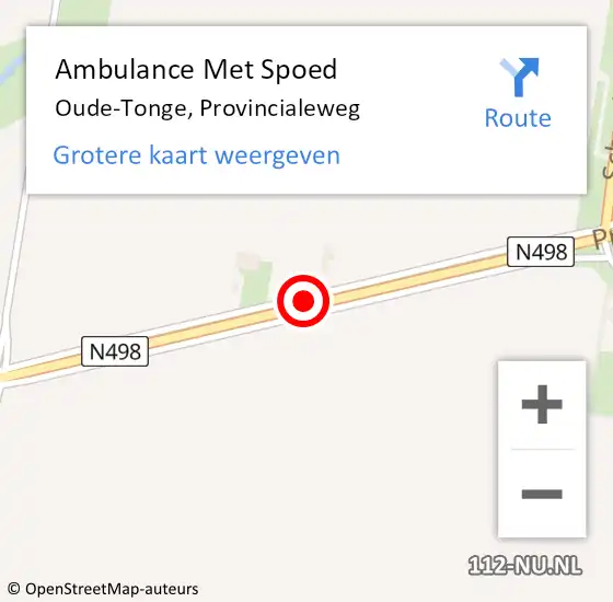 Locatie op kaart van de 112 melding: Ambulance Met Spoed Naar Oude-Tonge, Provincialeweg op 23 oktober 2016 12:13