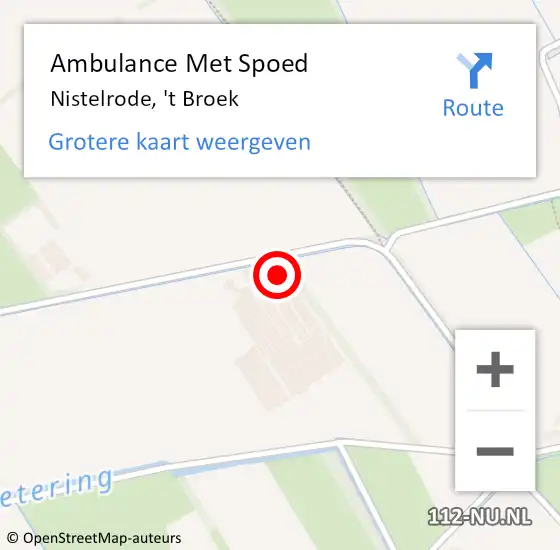 Locatie op kaart van de 112 melding: Ambulance Met Spoed Naar Nistelrode, 't Broek op 23 oktober 2016 14:53