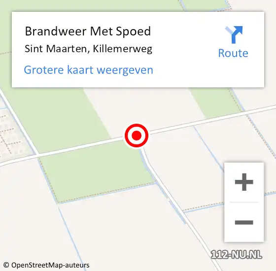 Locatie op kaart van de 112 melding: Brandweer Met Spoed Naar Sint Maarten, Killemerweg op 31 december 2013 11:32