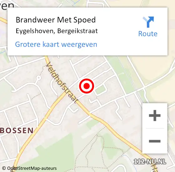 Locatie op kaart van de 112 melding: Brandweer Met Spoed Naar Eygelshoven, Bergeikstraat op 23 oktober 2016 16:25