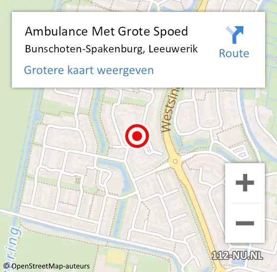 Locatie op kaart van de 112 melding: Ambulance Met Grote Spoed Naar Bunschoten-Spakenburg, Leeuwerik op 23 oktober 2016 18:27