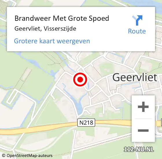 Locatie op kaart van de 112 melding: Brandweer Met Grote Spoed Naar Geervliet, Visserszijde op 23 oktober 2016 19:45