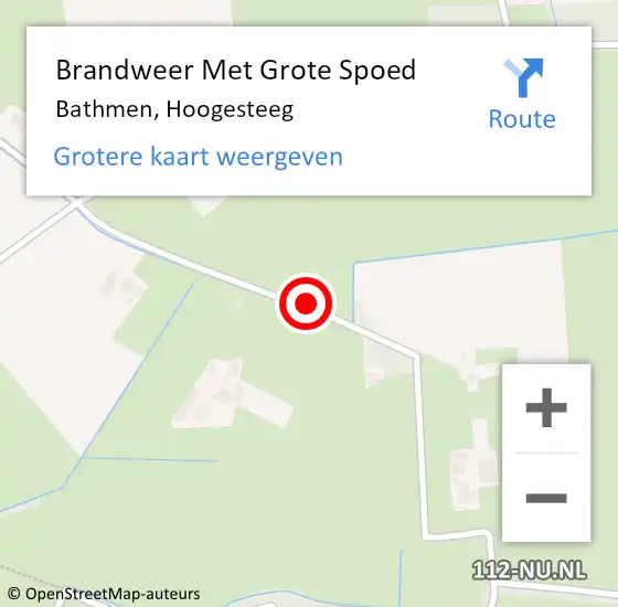 Locatie op kaart van de 112 melding: Brandweer Met Grote Spoed Naar Bathmen, Hoogesteeg op 23 oktober 2016 19:50